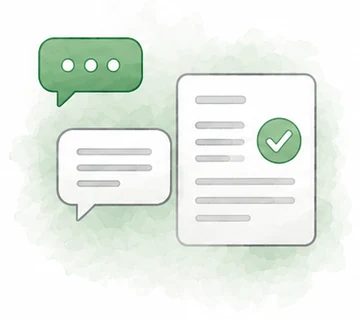 Chat replies beside the source document they quote